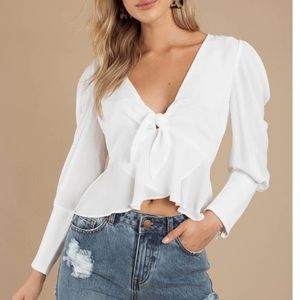 White Tobi Long Sleeve Blouse